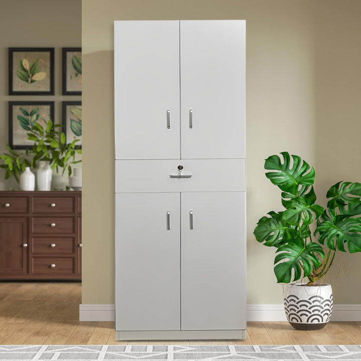 Unique Design 4 Door Almirah with Locker Drawer/ Bedroom Furniture Wardrobe/ Cloth Storage Cabinet
