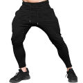 Black Cotton Slim Fit Sweatpants for Men. 