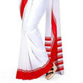 White And Red Combination Color 12 Hand Half Silk High Quality Comfortable Saree With Gold Border - Timeless Elegance for Women. 