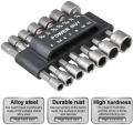 14pcs/9pcs Power Nut Driver Drill Bit Set Hexagonal Shank Hex Nut Socket 1/4 Screw Metric Driver Tool Set Adapter Drill Bit.