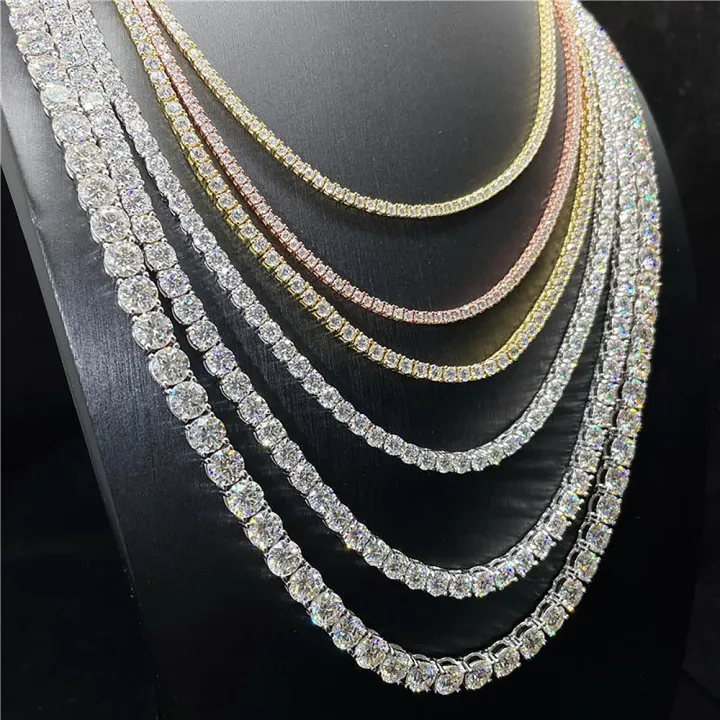 5mm%20Diamond%203/5/6.%20Men's%20925%20Moissanite%20Tennis%20Necklace%20with%20Certificate%20Women's%20Sterling%20Silver%20Gold%20Plated%20Choker%20Bracelet%20-%20Image%203