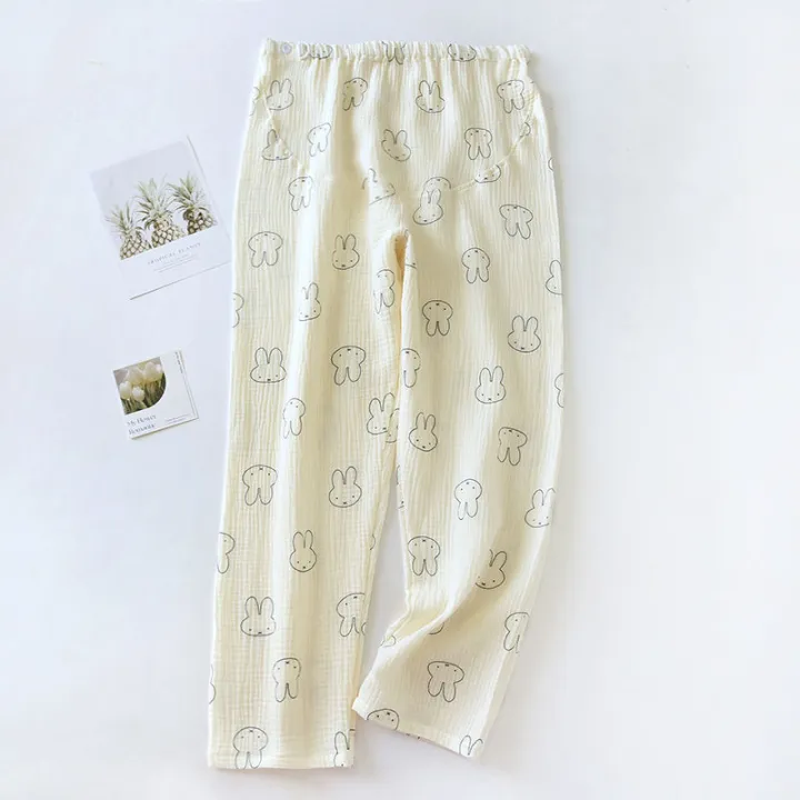 Maternity%20Pajamas%20Spring%20and%20Autumn%20Thin%20Cotton%20Crepe%20Adjustable%20Waist%20of%20Trousers%20plus%20Size%20Postpartum%20Summer%20Belly%20Support%20Home%20Pants%20-%20Image%206