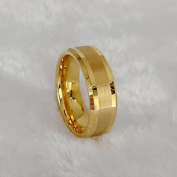High Quality 18k Gold Plated Wedding Band Finger Rings For Men