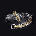 Alloy retro dragon head dragon lin pattern dragon bone hip-hop men's bracelet. 