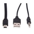 3.5mm Aux USB2.0 Male Mini 5 Pin USB Portable Speaker Audio Cable. 
