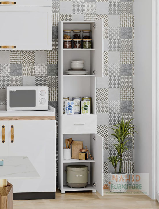 Multipurpose%20Use%20Storage%20Cabinet%20for%20Living%20Room,%20Office,%20Kitchen,%2072x16"Floor%20Cabinet%20with%20Door,%20Freestanding%20Cabinet%206%20Tier%20Display%20Shelf%20-%20Image%203