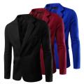 Men Blazer Single Button Turn-down Collar Formal Plus Size Suit Coat for Work. 