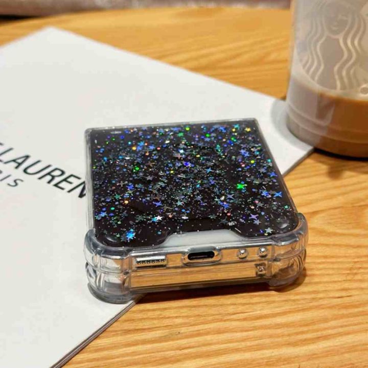 HODON%20Stars%20Bling%20Glitter%20Magnetic%20Phone%20Cases%20For%20Samsung%20Galaxy%20Z%20Flip%207%206%205%204%203%205G%20ZFlip7%20Flip6%20ZFlip5%20ZFlip4%20Magsafe%20Case%20Wireless%20Charging%20Clear%20Shockproof%20Back%20Cover%20-%20Image%207