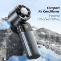 Cooling Fan XR-020 3600mAh battery, Cold Compress Ice ,Portable Folding Mini Fan with LED Digital Display High Speed Silent Brushless Motor.