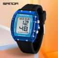 SANDA Solid Color Transparent Dial Multifunctional Timing Watch Outdoor Waterproof Night Light Men's Watch SD2175-6. 