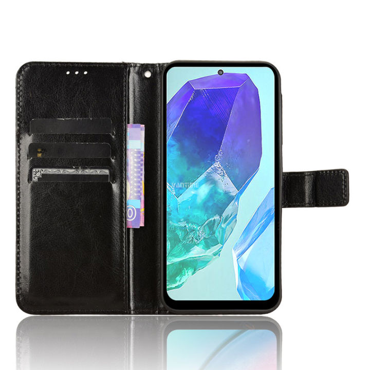 Vantime%20for%20Samsung%20Galaxy%20M55%205G%20Classic%20PU%20Wallet%20Case%20Card%20Slot%20Flip%20Stand%20Cover+Lanyard%20-%20Image%202