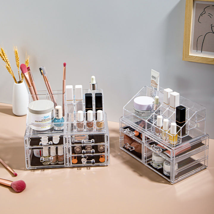High Quality Multi-layer Transparent Acrylic Storage Box Desktop Drawer Display Jewelry Cosmetic Organizer
