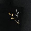 Metal Rose Lapel Pin Brooch For Men & Women (1Ps). 