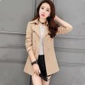 New Double-ed Spring Autumn Jacket Women's Fashion Belt Slim Thin Short Outerwear Elegant Female Plus Size Coat 140. 