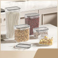 Qiunery 8 Pcs Airtight Food Storage Containers With Labels Baking Storage Set, Sealed Jar Grain Storage Box, Clear Dry Food Canisters For Kitchen, Pantry, Restaurant. 