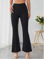 Women Flare Pants, Classic Mid Waist Solid Color Stretchy jorjet Bottom Pants..