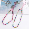 Fashion Blue Evil Eye Phone Chain Acrylic Beads Mobile Phone Pendant Colorful Soft Polymer Clay Mobile Phone Strap Charm Jewelry.