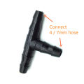 Five (5) Pieces Tee Connector 4mm size for 4/7 mm microtube drip irrigation feeder, drip extension line.. 