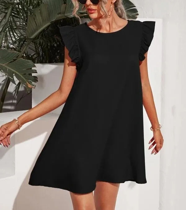 Women%E2%80%99s%20Dress%20Casual%20Solid%20Candy%20Color%20Petal%20Sleeve%20New%20Sweet%20Slim%20Solid%20Color%20Woman%20Dresses%20Vestidos%20-%20Image%202