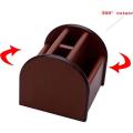 360 Degree Rotation Multi-Functional Wooden Pen Stand, Card Holder - 8017. 