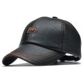 Fashion Men Leather Baseball Cap Hip Hop Casual Adjustable Winter Warm Hat Snapback Hat PU Leather Trucker Caps gorras.