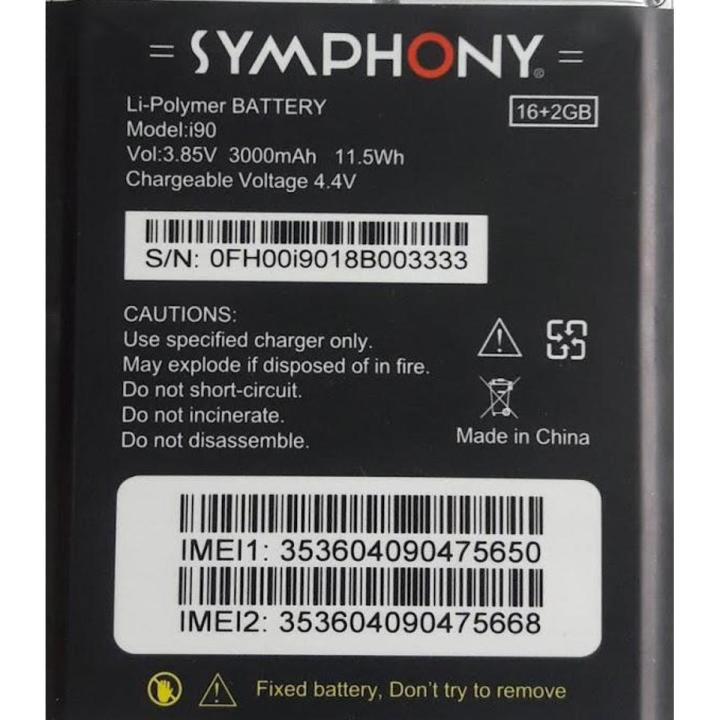 Symphony i90 Mobile Battery 3000 mAh