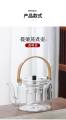 1000ml wooden handle Borosilicate Glass Teapot, Loose Leaf Tea Kettle, Borosilicate Glass Heat Resistant Clear Leaf Teapot with glass Infuser Strainer for Microwavable and Stovetop Safe.