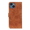For iPhone 14 KHAZNEH Retro Texture Leather Phone Case.