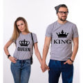 Combo of Black and White Cotton Short Sleeve Couple T-Shirt. 