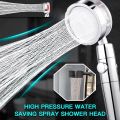 High Pressure Shower Head Water Saving Flow 360 Degrees Rotating with Fan Extension Showerhead Spray Nozzle Bathroom Accessories. 