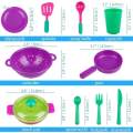 28x Kids Toy Plates and Dishes for Kitchen Playset Realistic Cooking Toys Utensils. 