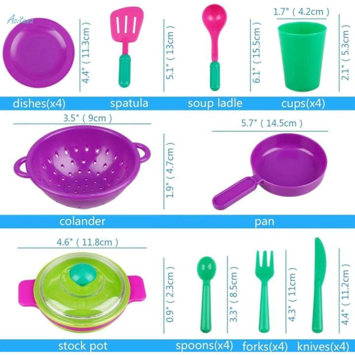 28x%20Kids%20Toy%20Plates%20and%20Dishes%20for%20Kitchen%20Playset%20Realistic%20Cooking%20Toys%20Utensils%20-%20Image%202