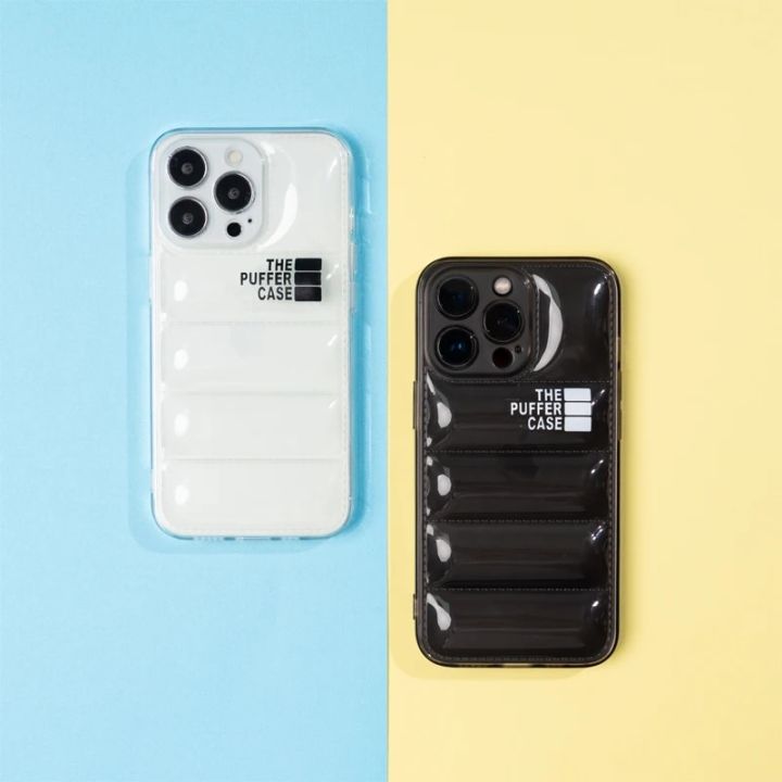 Transparent The Puffer Case For iPhone 13 12 11Pro Max X XS XR 7 8 Plus SE2020 Buffer Air Summer Soft Silicone Phone Clear Cover Solo Yolo