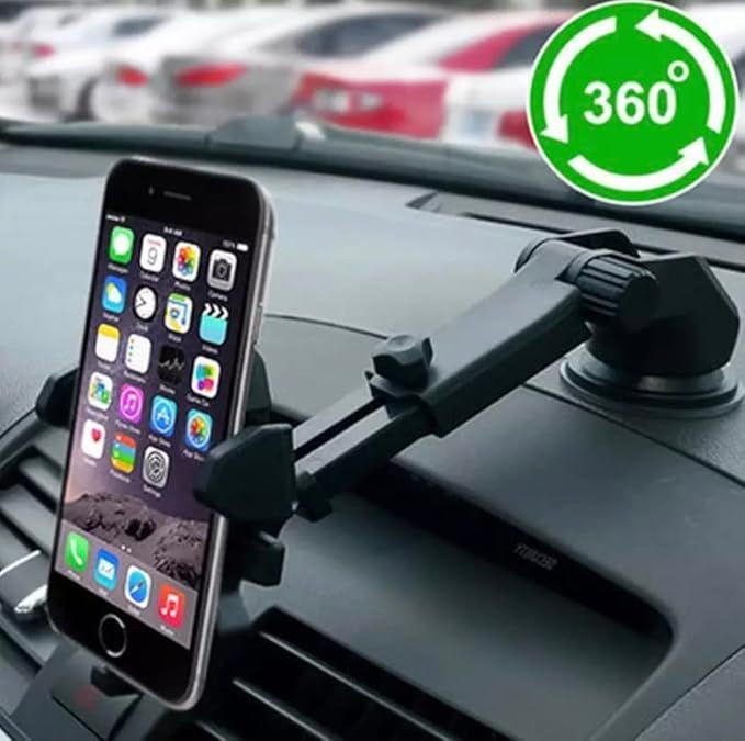 Adjustable Universal Car Phone Mount Holder Long Neck arm 360 Degree Smartphone holder (Mount-Suction)