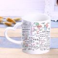 Math Teacher Mugs Geek Student Cups Formulas Cups Function Numbers Mathematics Coffee Mugen Geometric Parabolic School Education.