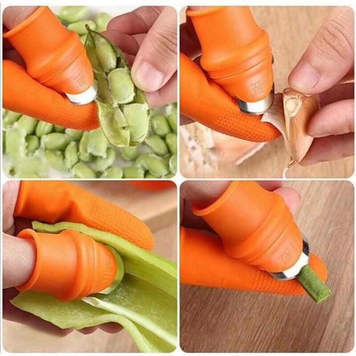 Silicone Vegetable And Fruits Thumb Cutter Finger cutter 6 in 1