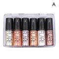 6 Colors Glitter Diamond Liquid Eyeshadow Set Pearlescent silkworm Cosmetics Brighten Lying Eyes Makeup shadow Eye. 