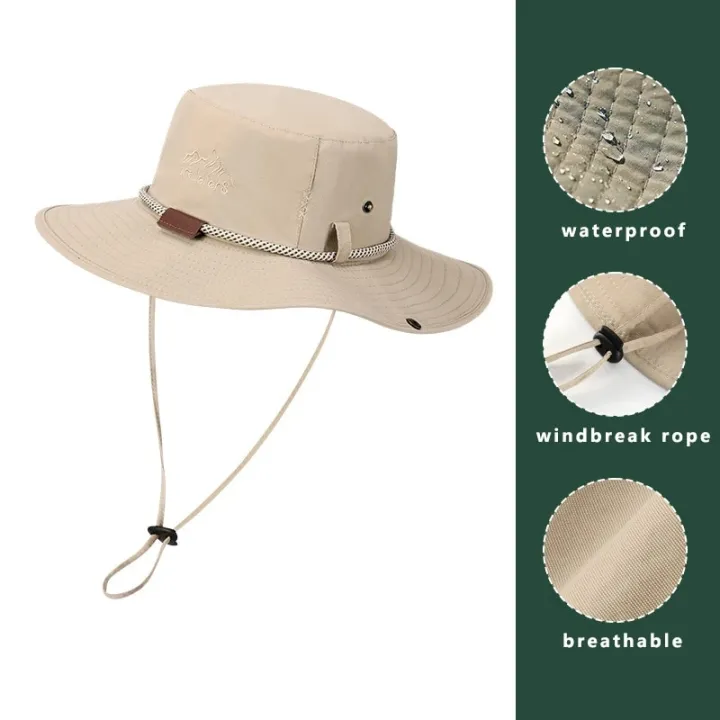 Men%20Bucket%20Hat%20Letter%20Embroidery%20Leather%20Label%20Cowboy%20Hat%20Waterproof%20Outdoor%20Hiking%20Fishing%20Cap%20Light%208cm%20Brim%20Anti-UV%20Sun%20Hat%20-%20Image%207