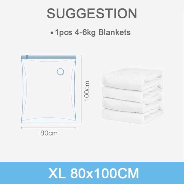 No Pump Needed Vacuum Storage Bags for Clothes Blankets Comforters Sweaters Pillows Home Compression Seal Bags Space Saver Bags