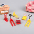 3Pcs 1:12 Dollhouse Miniature Cart Trolley Stair Climbing Machine Mini Outdoor Cart Forklift Moving Tools Model Home Decor Toys.