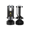 2 PCS Y9 H4 LED Projector Headlight Black Aluminum with Fan Cooling Automobile Hi Lo Beam Bulb.