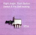 Right Angle PCB DPDT Double Pole Push Button Switch 6 Pin Self-locking -5pcs.