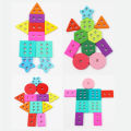 Wooden Montessori Children's Set of Six Column Numeric Puzzle Classification Shape Stacking Game Preschool Toys.