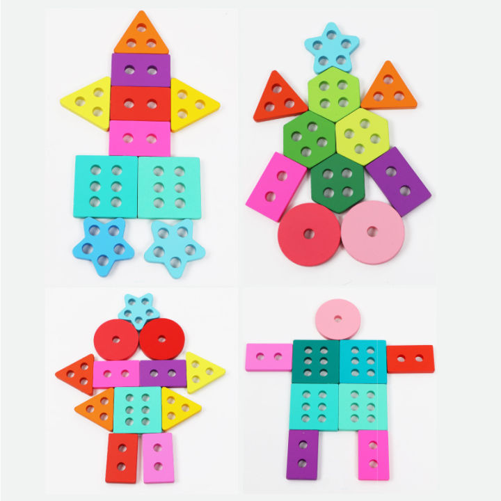 Wooden%20Montessori%20Children's%20Set%20of%20Six%20Column%20Numeric%20Puzzle%20Classification%20Shape%20Stacking%20Game%20Preschool%20Toys%20-%20Image%205