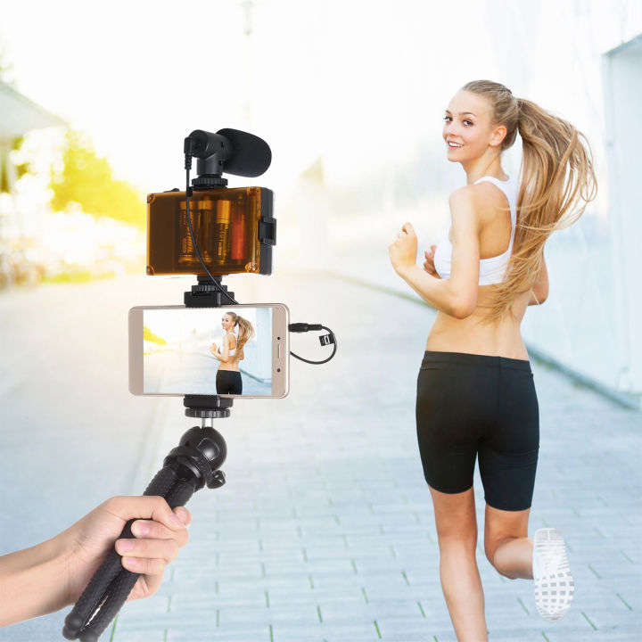 PULUZ%20Mini%20Octopus%20Flexible%20Tripod%20Holder%20+%20Phone%20Clip%20+%20Microphone%20+%20Fill%20Light%20Kit%20for%20Live%20Broadcast%20-%20Image%208