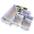 1:25 Scale Miniature Building Architecture Accessories Dollhouse Furniture Set Craft Ornament Prefabricated House to Assemble. 