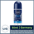 Nivea Men Fresh Active Anti-Perspirant Roll On Deodorant I 50ml I Germany. 