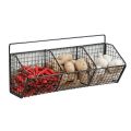 Kitchen Storage Onion Ginger Garlic Storage Rack Condiments Spice Wall Mounted Kitchen Shelf Punch-Free Vegetable Fruit Drain Basket Household. 