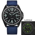 【Popular choice】 Luminous Watches Mens Casual Nylon Strap Quartz Watch Black Date Sport Wrist Watch. 