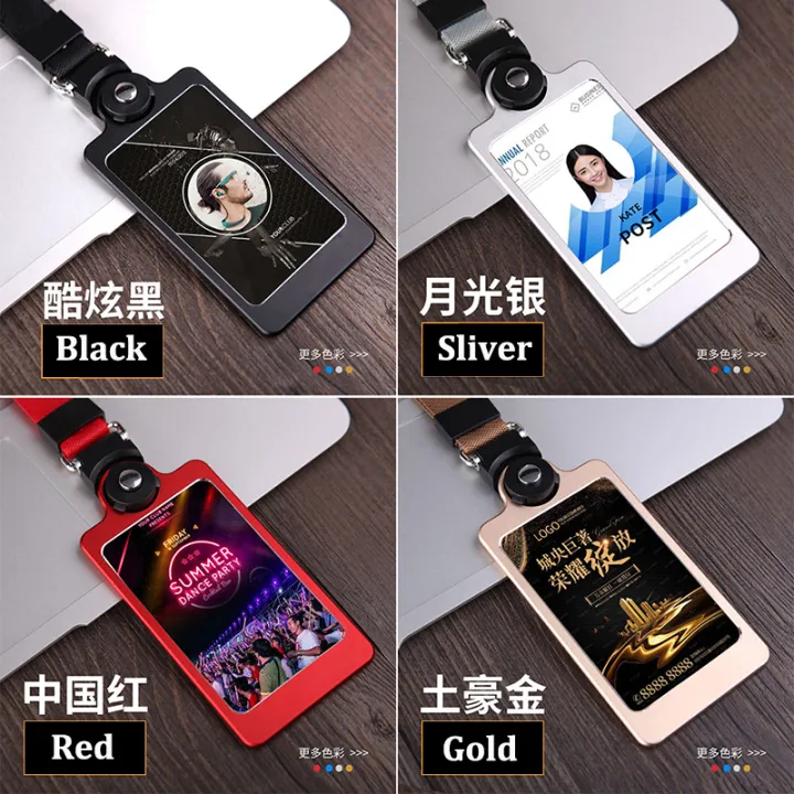 NEW%20Aluminium%20Alloy%20Vertical%20ID%20Card%20Holder%20Lanyard%20Gold%20Silver%20Card%20Holder%20Name%20Tag%20Badge%20Holder%20Business%20Office%20Supplies%20-%20Image%202